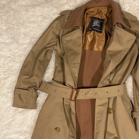 Vintage 90s Burberry Camel Wool Lined Kensington Chelsea Coat Medium Novacheck - Picture 12 of 16